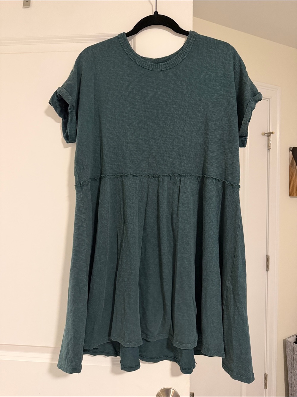 Women’s Baby Doll Style Teal Short-Sleeve Dress
